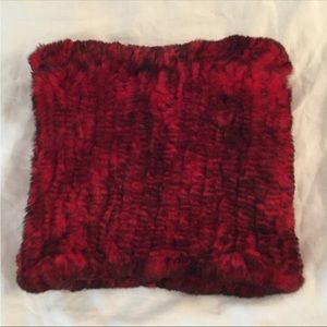 Genuine Fur Woven Knit Fur Muffler Infinity Scarf